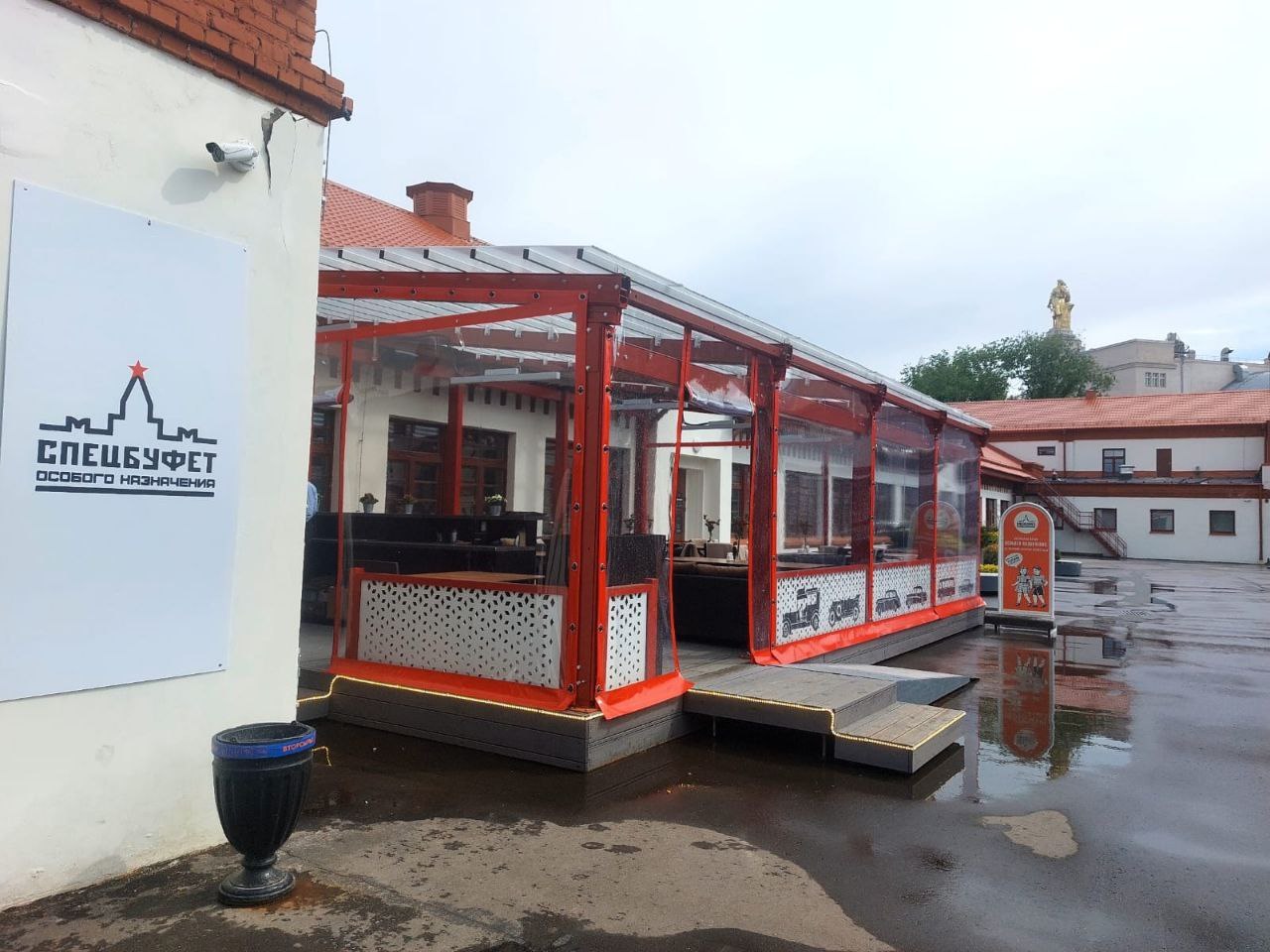 ПВХ шторы для летней террасы кафе в Спас-Деменске